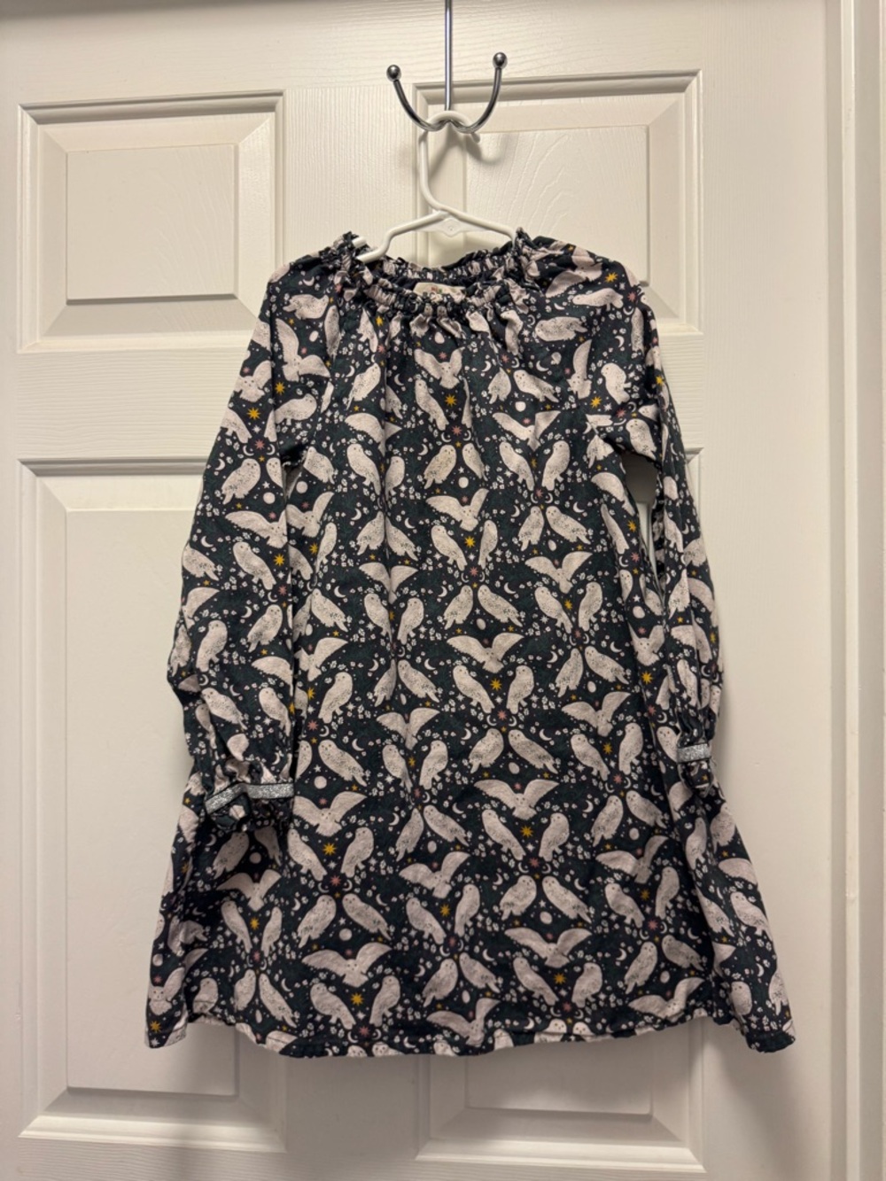 Mini Boden Dress with Owl Print (lined but lightweight)